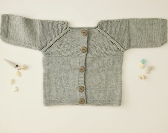 Merino Wool Baby Cardigan - Knitted Baby Cardigan - Knitted baby clothes - Baby Wool Cardigan - Baby Gift Clothes - Cardigan for babies