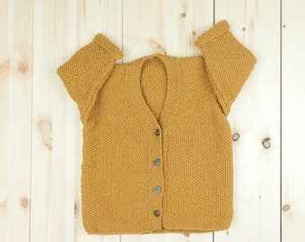Merino Wool Baby Cardigan - Baby Wool Cardigan - Baby Gift Clothes - Knitted Baby Cardigan - Baby Sweater -3-6 baby Clothes