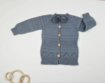 Hand Knit Baby Cardigan - newborn cardigan - Baby Gift Clothes - Knitted Baby Clothes - Knitted Baby Cardigan - Baby Cardigan