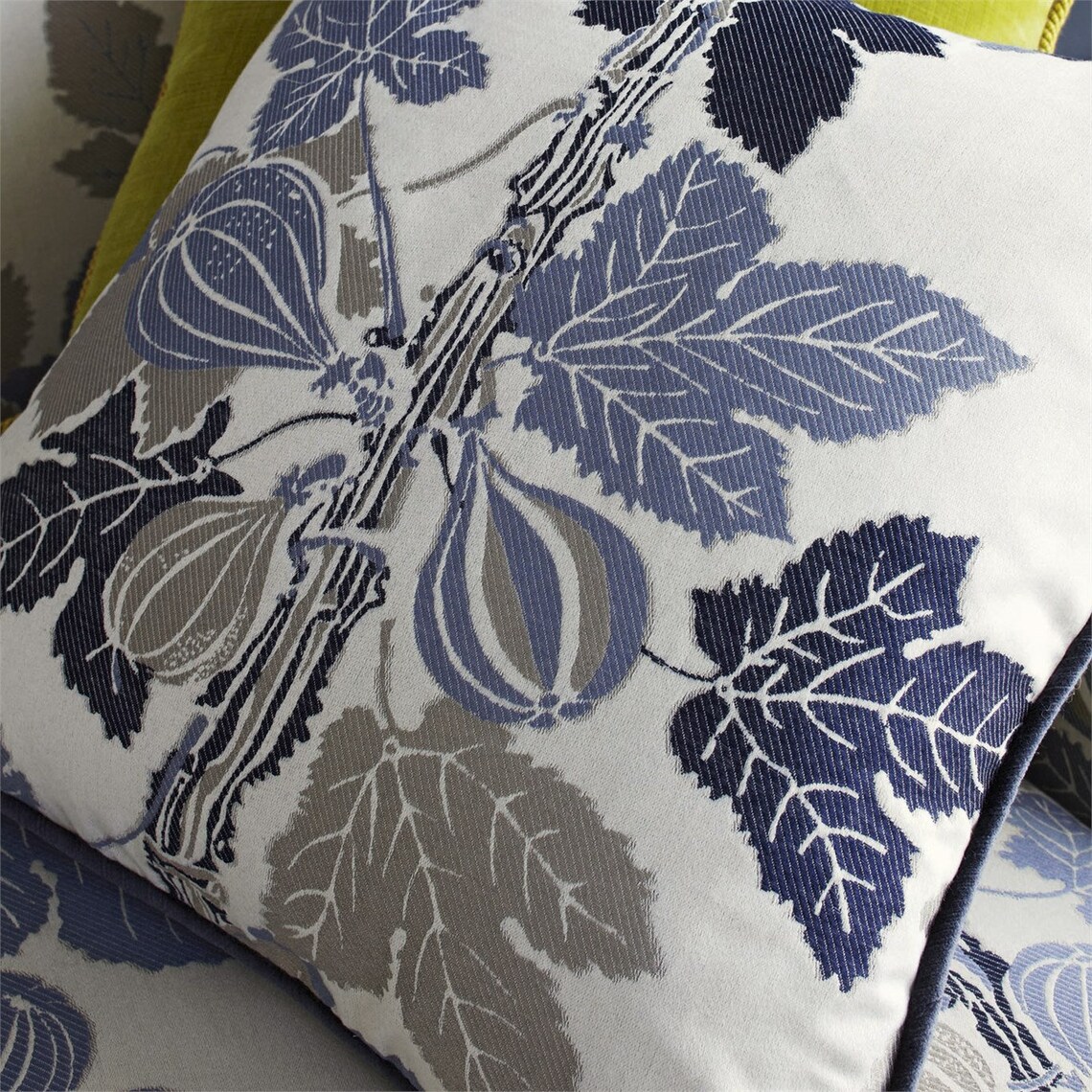 Zoffany Luxury Curtain Fabric Green Fig Leaves Available Etsy