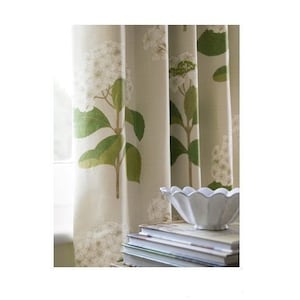 13 or 26 yards - Sanderson Lacecap Silk fabric - real silk fabric -romantic flowers cottage country English style curtains drapes hydrangeas