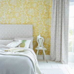 14 or 28 yards - Sanderson Shalimar Tree of Life curtain fabric - classic tree of life statement English style curtains drapes - yellow