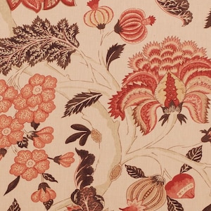 Zoffany Indienne - large scale palampore tree of life rust curtain fabric - by the meter /yard - tree of life palampore curtain drape fabric