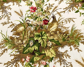 7 or 14 yards - Scalamandre Edwin&#39;s Covey iconic print - Multi On Willow - linen cotton fabric