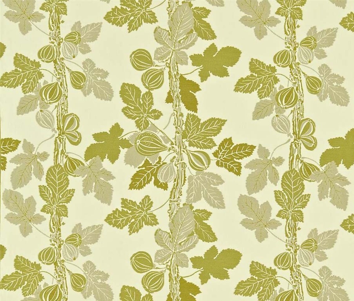 Zoffany Luxury Curtain Fabric Green Fig Leaves Available Etsy