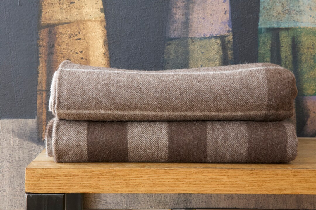 100 Yak Down Throw Blanket Checkered and Striped Yak Throw Premium Yak