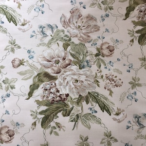 2.1 meters - Sanderson Alsace curtain fabric - garden roses tulips - romantic flowers cottage country English style curtains drapes