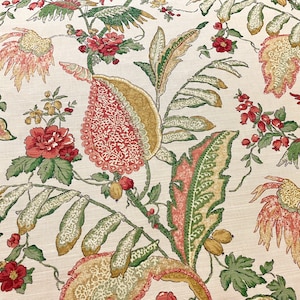 10.6 yards - Sanderson Plantation curtain upholstery fabric - exotic vegetation fruits leaves -cottage country English style curtains drapes