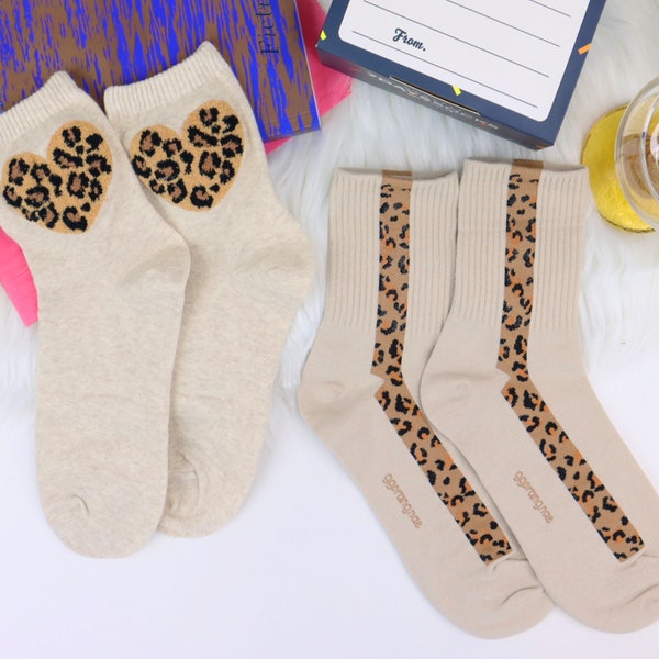 Leopard Pattern Merino Socks main image 1