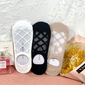 3 Pack set Women&#39;s No Show See-Through  Socks w/gift pack