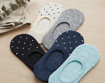 7DAYSSOCKS  Women's No Show Dot Socks - 5 Pair Set w/ Gift Bag