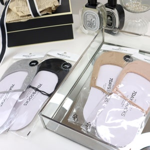 7DAYSSOCKS Women’s No Show Bare Slingback Invisible No Heel Socks - 4 Pair w/ Gift Bag