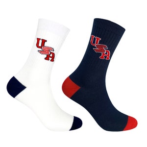 7DAYSSOCKS Men's Crew America USA Socks - 2 Pair Set w/ Gift Bag | Colorful, Light, Comfortable | Made in Korea