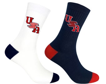 USA Flag Socks - Men's Combed Cotton Crew Socks, Made in Korea