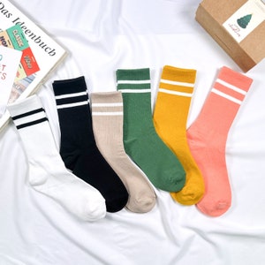 7DAYSSOCKS  Women's Crew Color Jogger AA Socks W/Gift Pouch - Daily Fashion Socks - Made in Korea