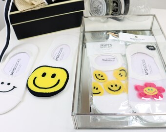 Smiley Face No Show Socks - Women's 4-Pair Set