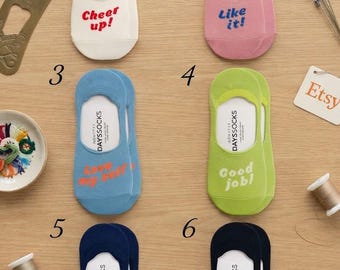 7DAYSSOCKS Women's No Show Check X Positive vibes socks - 6 Pair Set w/ Gift Bag