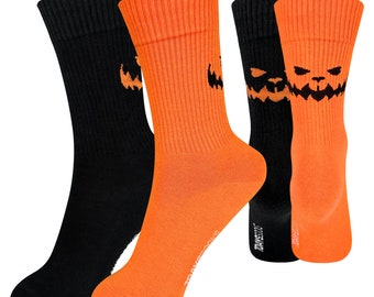Halloween Crew Socks - Pumpkin Design, Made in Korea - 2 Pair