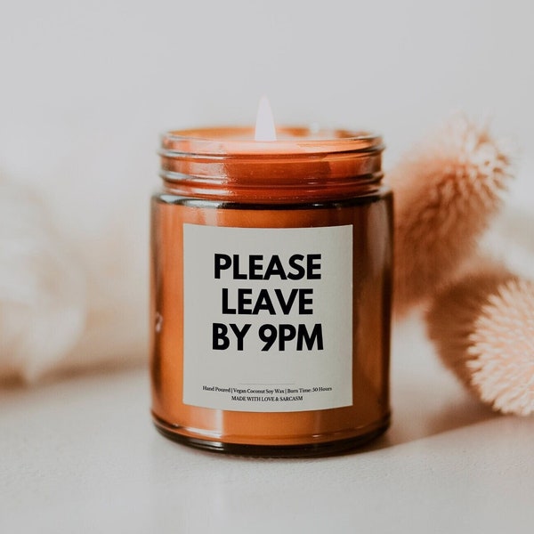 Please Leave by 9 Candle, Funny Candle Gift, Best Friend Gift, Gifts for Her, Christmas Gift for Friend, BFF Gift, Sarcastic Candle