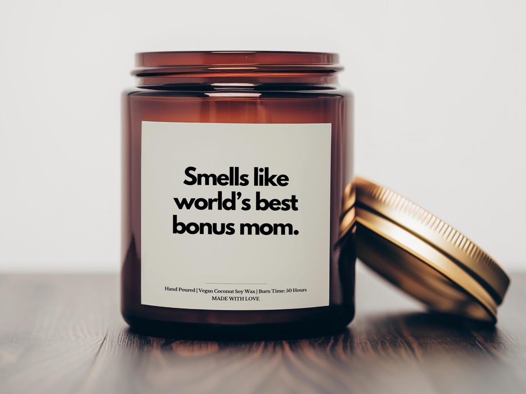 Smells Like World's Best Bonus Mom Candle, Mom Christmas Gift, Bonus ...
