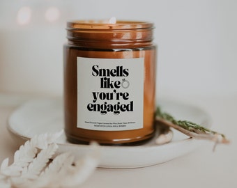 Smells Like You're Engaged Candle, Engagement Gift, Cute Candle Gift, Engagement Gift for Couple, Newly Engaged Gift for Her, Just Engaged