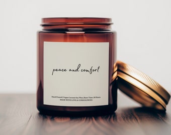 Peace and Comfort Candle, Sympathy Gift, Grieve Gift, Sorry for Your Loss,  Condolence Gift, Mourning Gift, Loss Gift, Death of Parent Gift