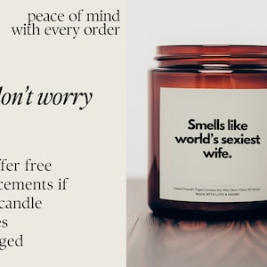 Smells Like World's Sexiest Wife Candle, Wife Valentines Day Gift, Wife