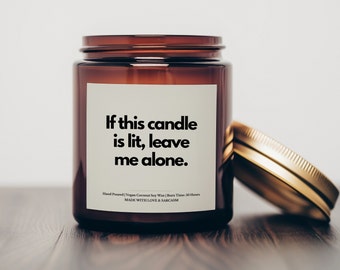 Leave Me Alone Candle, Funny Candle Gift, Best Friend Gift, Christmas Gift for Friend, Sarcastic Candle, Mom Candle, Introvert Gift