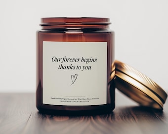 Notre éternité commence grâce à vous, cadeau de cérémonie, cadeau de cérémonie, bougie de mariage, bougie de cérémonie, cadeau bougie