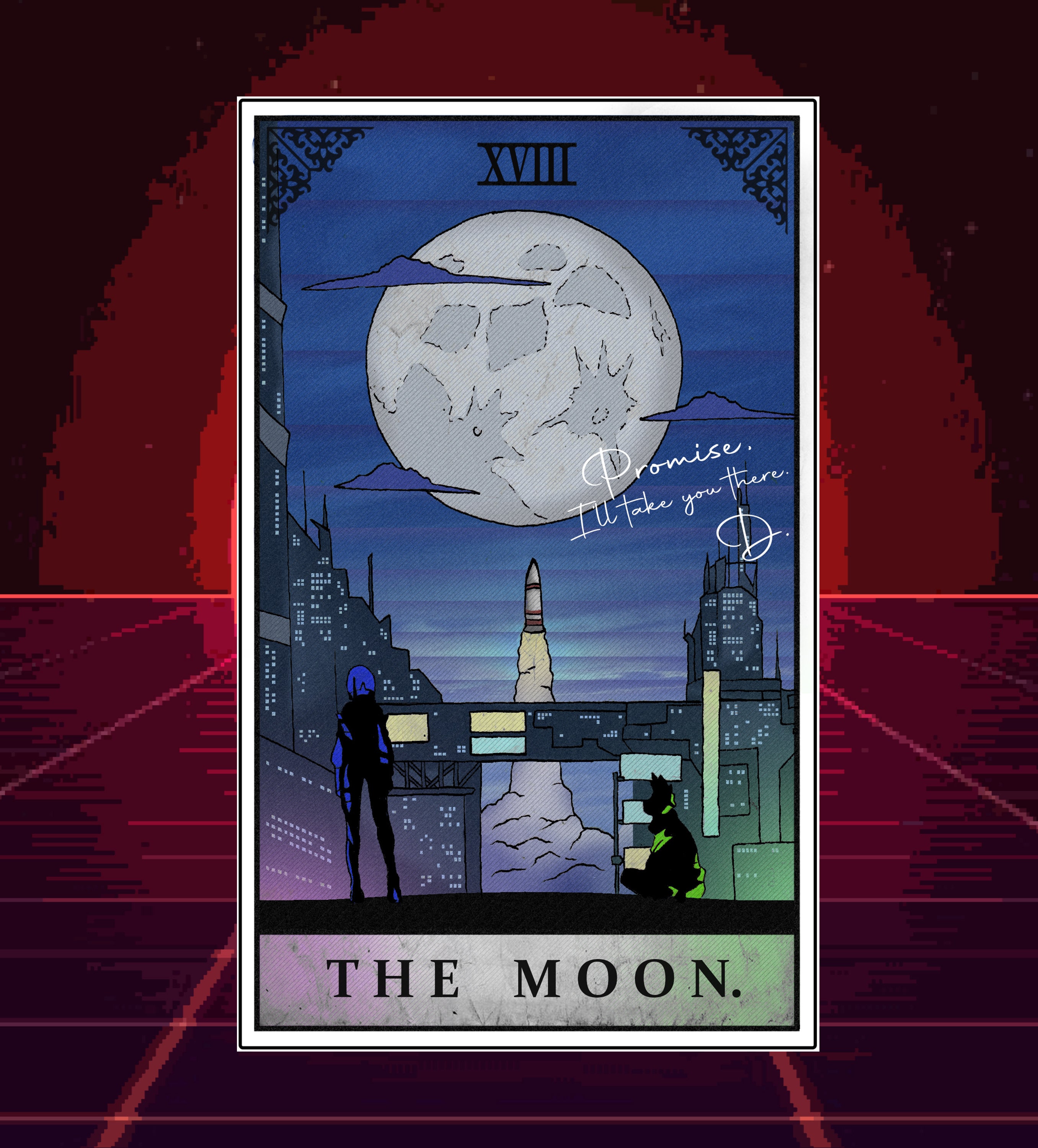 Cyberpunk Edgerunners Tarot Card Print Lucy and David THE Etsy UK