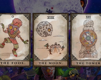 3 PACK - Zelda Majora's Mask tarot card prints