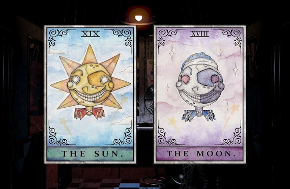2 PACK - FNAF Tarot Card Prints - Sun and Moon - Etsy