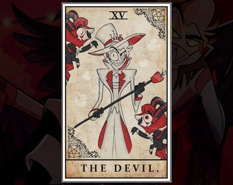 Lámina de la carta del tarot de LUCIFER - Tarot de Hazbin (el diablo)