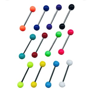 Colours Design Tongue Bar. Tongue Piercing. Many Colours Available