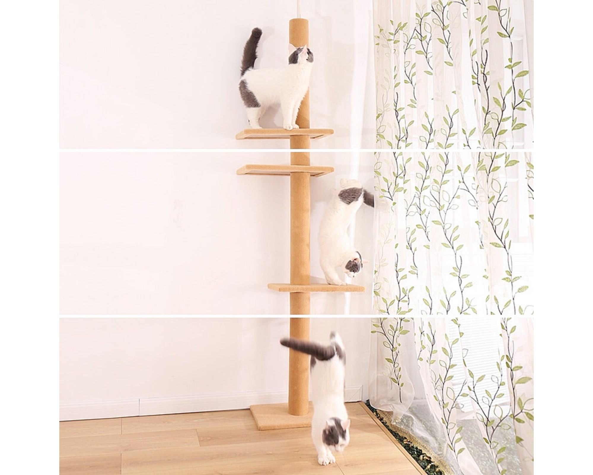 Floor to ceiling cat tower tall cat tower modern cat tree Etsy