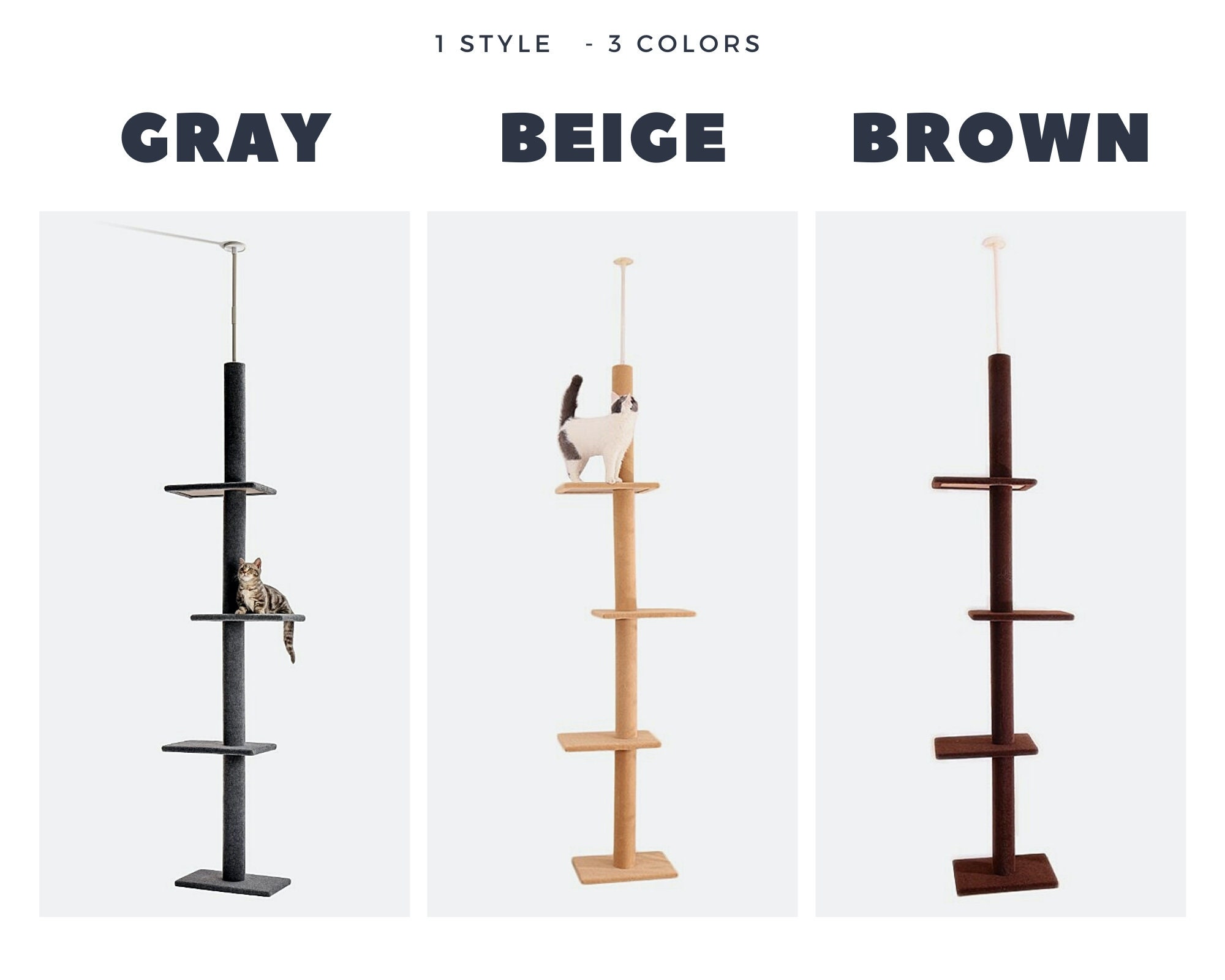 Floor to ceiling cat tower tall cat tower modern cat tree Etsy