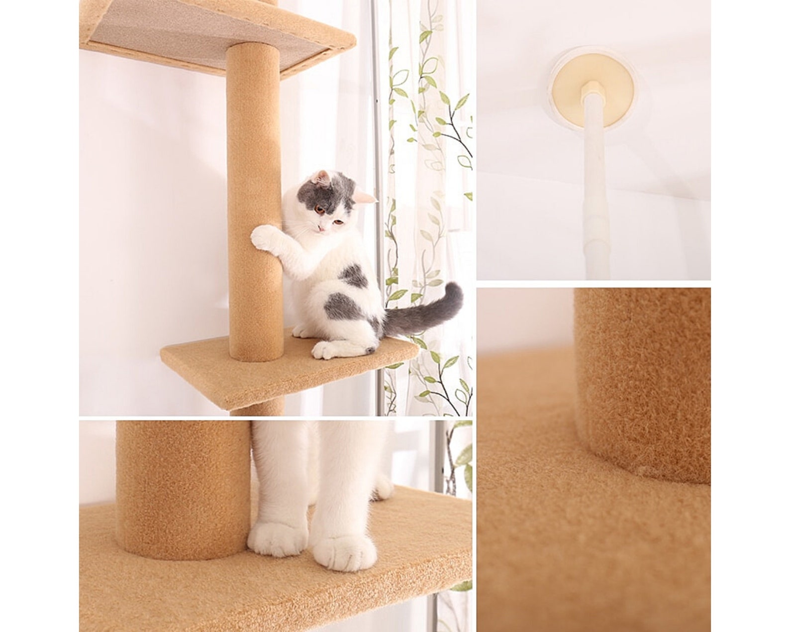 Floor to ceiling cat tower tall cat tower modern cat tree Etsy
