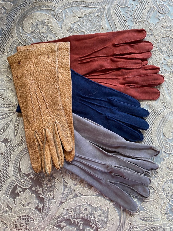 Ladies Gloves, Set of Four Vintage Pairs