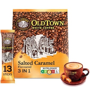 The famous Old Town White Coffee 3in1 Coffee Classic, Hazelnut, Less Sugar image 1