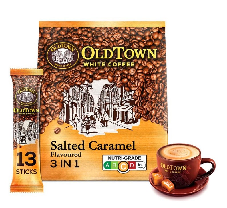 The famous Old Town White Coffee 3in1 Coffee Classic, Hazelnut, Less Sugar image 1