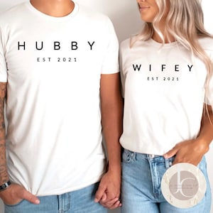 Hubby Wifey Shirts | Honeymoon Shirts | Matching His and Hers T-Shirt | Just Married Shirt | Wedding Shirts | Bridal Gift Engagement