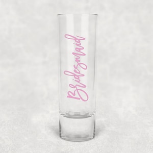 Bride Shot Glass | Bridesmaid Shot Glass | Bridal Party Shot Glasses | Bachelorette Party Shot Glasses | Wedding Favor | Bridesmaid Gift