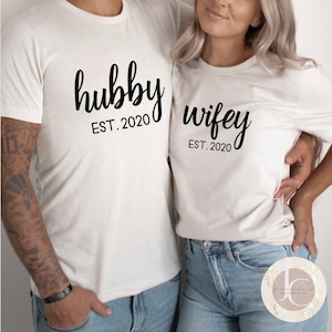 Hubby Wifey Shirts | Honeymoon Shirts | Matching His and Hers T-Shirt | Just Married Shirt | Wedding Shirts | Bridal Gift Engagement