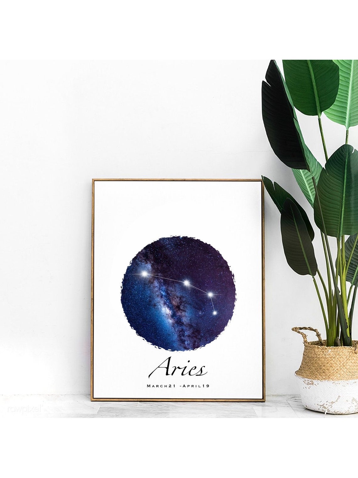 Aries Zodiac Sign Wall Art Spritual Wall Decoration Home Etsy