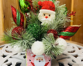 Whimsical Christmas Floral Arrangement, Unique Christmas Present , Fun Christmas Gifts