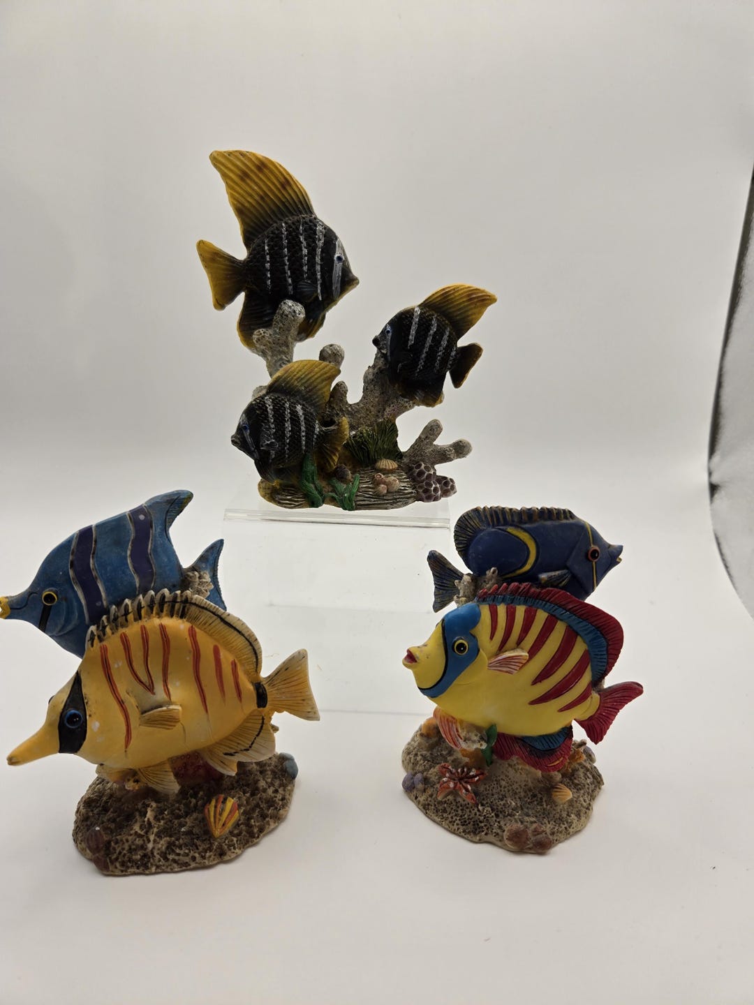 Colorful Set of 3 Resin Fish Sculptures - Etsy
