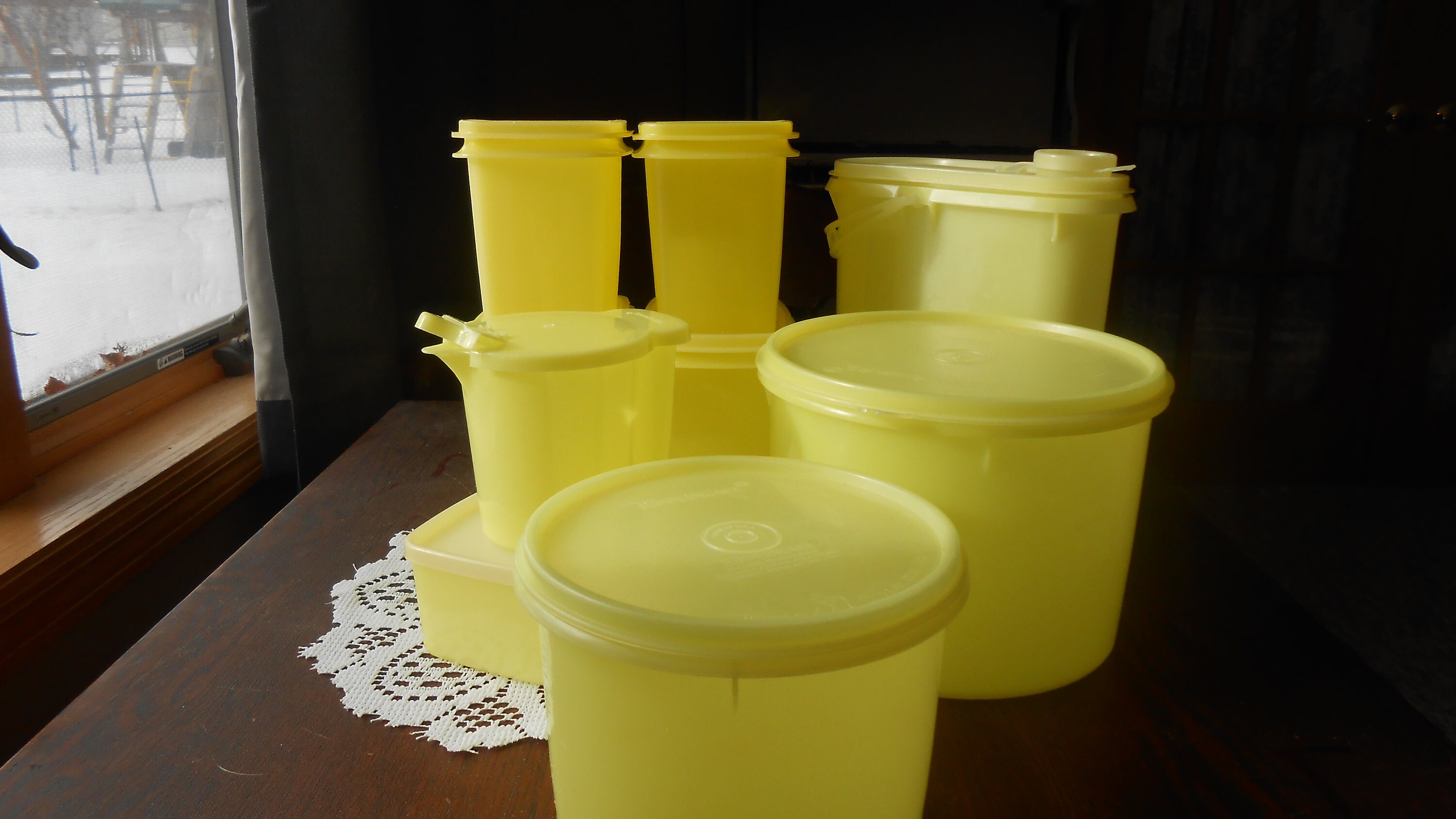 Large Lot of Vintage Yellow Tupperware 9 Pieces all with Lids Etsy