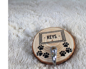 Key hooks dog key hook, wood key hook, dog lover key hook, gift for dog lover