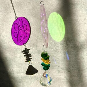 Pet Loss Crystal Suncatcher, Dog Remembrance Gift, Pet Grief Sun Catcher, Rainbow Bridge, Pet Memorial Window Hanging Crystals Suncatcher