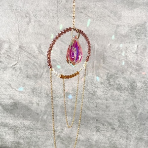 Geometric Crystal Suncatcher: Boho Rainbow Window Decoration